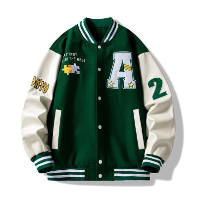 China New Design Fashion Varsity Jackets Antibacterial Chenille Loose Fit Letterman Varsity Bomber Baseball Men's Jackets for sale