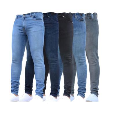 China Europe and America Autumn Black Tight Men's Stretch Denim Pants Breathable Border Slim Fit Pants Men's Jeans for sale