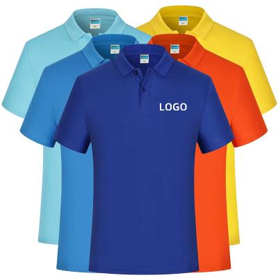 China Anti-pilling Summer Lapel Polo Advertising Crop Shirt Printed Logo Round Neck T-Shirt Fixed Workwear Work Clothes Mens Polo Shirts for sale