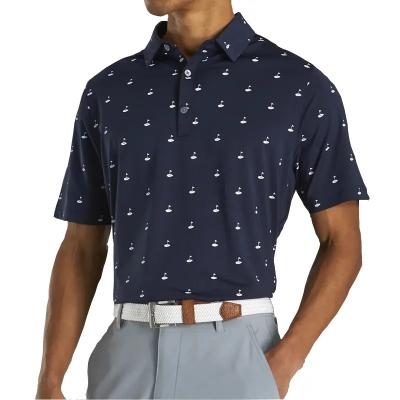 China European and American Printing Polo Golf Button Fashion Personalized Short Sleeve Men's New Polo Shirts for sale