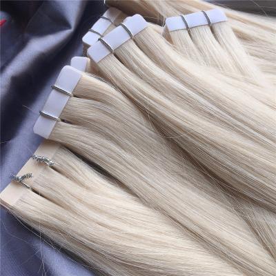 China Silky Straight Double Drawn Skin Virgin Remy Human Hair Extension On Weft Blonde Virgin Hair Weft Extensions for sale