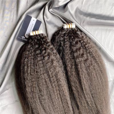 China Silky Straight Curly Hair Extensions Kinky Straight Ketatin Hair Ruikang Wave Tape Kinky Straight Hair for sale