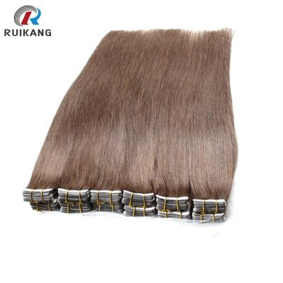 China Silky Straight Wave Mink Cambodian Virgin Human 20 Inch Extension Skin Weft Hand Tied Tape Hair Extensions for sale