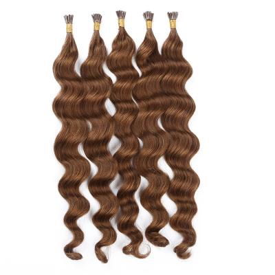 China Factory Outlet Natural Straight Deep Wave I Tip Hair Extensions Wholesale Double Drawn Hair for sale