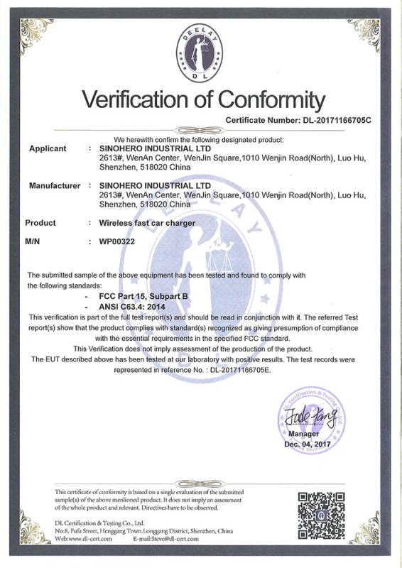 FCC - Sinohero Industrial Ltd.