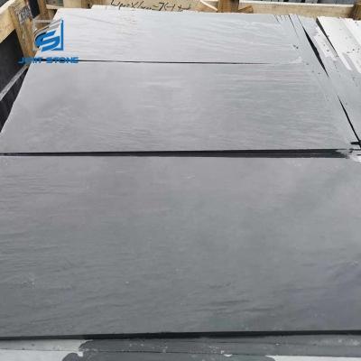 China Factory Supply Modern Low-calcium Unfading Natural Dark Black Slate Stone Floor Tile for sale