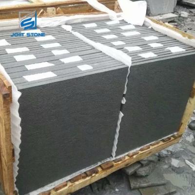 China Natural Black Wall Sandstone With Flamed Surface For Paver Te koop