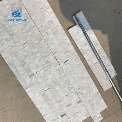 China Contemporary Natural White Bling Quartzite Culture Stone Wall Cladding for sale