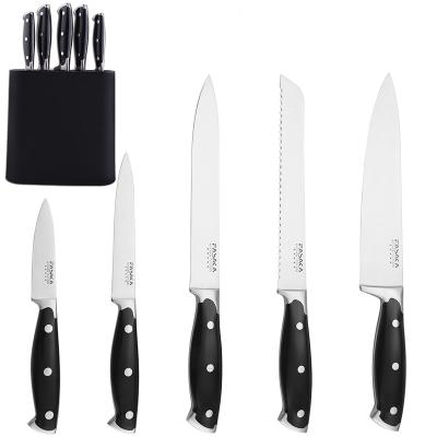 China Non Viable Stick Colored Kitchen Knife Set Black 6pcs Kitchen Knife Set for sale