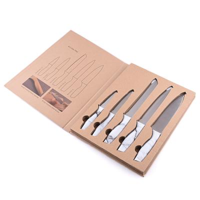 China Stocked Knife Maker Stainless Steel Chef 5pcs Kitchen Knife Set for sale