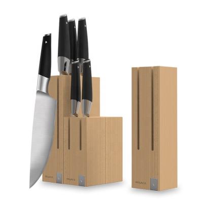 China FASAKA Yangjiang 2021 New Design 2021 New Magnetic Modular Chef Knife Classic Kitchen Block 5CR15 Wooden Knives Set for sale