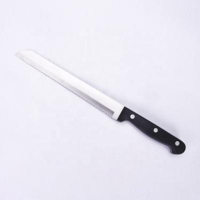 China Durable ABS Or POM Handle With 3 Rivets Bread Knives Ham Slicer Carving Knife Stainless Steel Black Long Serrated Or Customize 3000 Pcs for sale