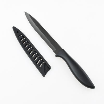 China Durable Black Coating PP Stainless Steel Kitchen Knife Handle Stainless Steel Serving Knife With Cover for sale