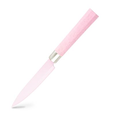 China Environmentally Friendly Stainless Steel Handle Kitchen Knife Sustainable Wheat Pink Nonstick Straw Plastic Serving Knife for sale