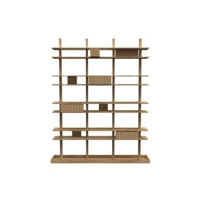 China Modern Design Durable Open Space Furniture Partition Shelf Wooden Office Bookcase for sale