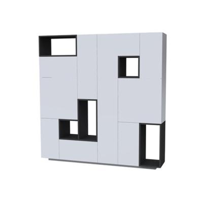 China Durable Goods Design Office Furniture Modern White Wooden Cube Bookcase Shelf for sale