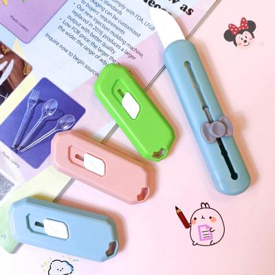 China Cute Simple Ceramic Student Selling Cute Cutter Knife Viable Mini Knife Hot Retractable Portable Blade for sale