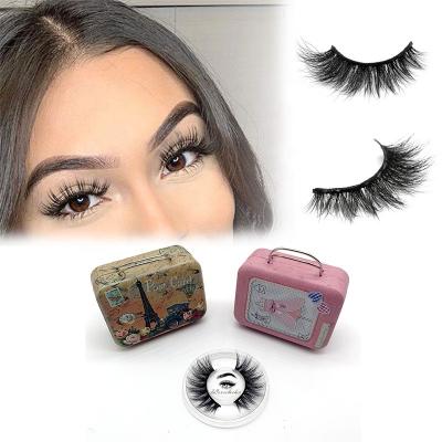 China 2021 Natural Soft Eyelash Drop Shipping Ready To Ship Custom Private Label Mink Lashes 25mm 3D Lashes Real Mink Lashes With Stock Eyelash Box for sale