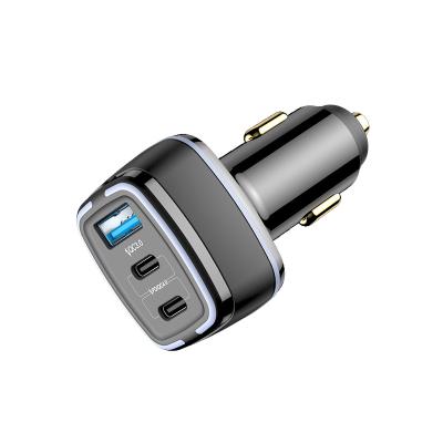 China China-chic New Super Fast Type C 105W 3 Ports 105W 3 Ports PD QC 3.0 Car USB Charger USB Charger Charger for sale