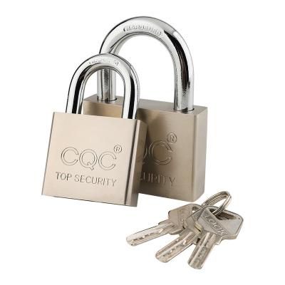 China Durable High Safety Accept customizationLOGO PACKING Shackle Protect Atom Key  copper cylinder iron padlock for sale