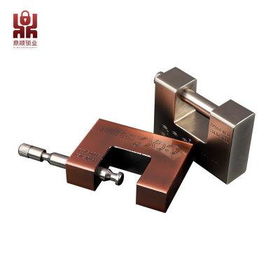 China Durable High Safety Accept customization logo packaging color Heavy Duty Rectangular  copper cylinder Iron Padlock for sale