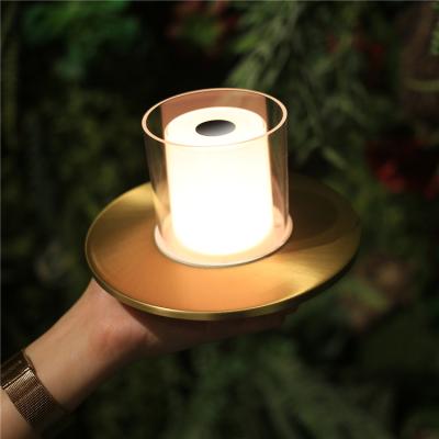 China Rechargeable LED Candle Vintage Table Lamp 2000mAh Dimmable Retro Touch Dot LED Candle Light Decorative Ambient Flameless Lamp for sale