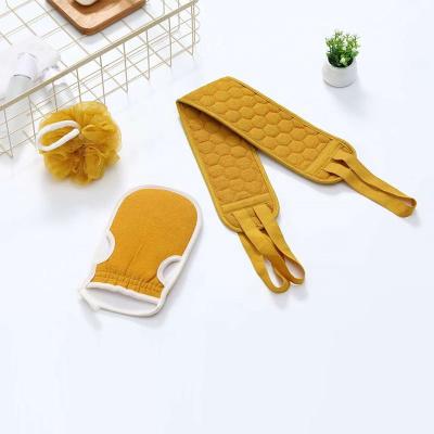 China Hot Selling EXFOLIATING 3 In 1 Sponge Scrub Bathroom Gadgets Sponge Set For Shower for sale