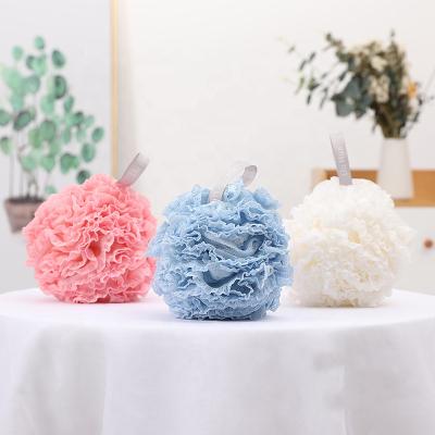 China EXFOLIATE New Arrival Soft Comfortable Body Washing PE Mesh Bath Sponge Ball for sale