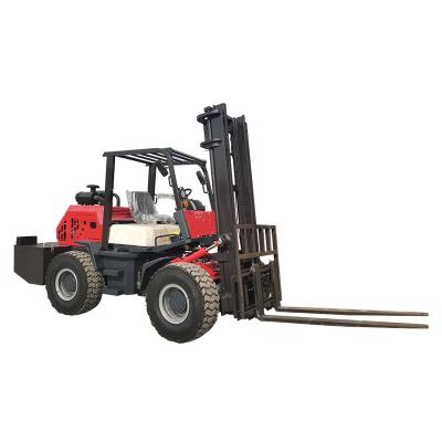 China Building material shops hot sale 4wd 4x4 forklift china forklift lift size 3.5 ton offroad forklift with cab for sale