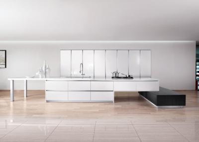 China Hotel Contemporary Kitchen Island Cabinets / Cupboards White High Gloss for sale