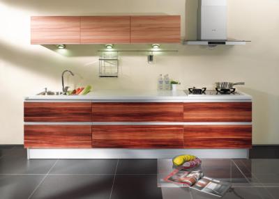 China Flat Panel Door Laminate Kitchen Cabinets For Home / Hotel / Villa Project for sale