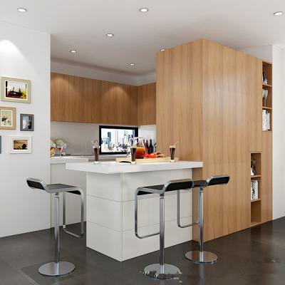 China Lacquer Finish Painted Wood Veneer Kitchen Cabinets 3d Drawings Contemporary Style for sale