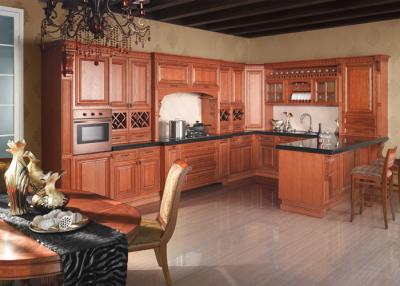 China U Shaped Classic Design Solid Wood Kitchen Cabinets American Cherry Wood for sale