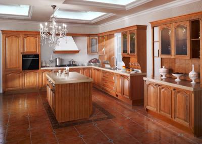 China Island Birch Wood Venner Kitchen Cabinets With Quartz Countertops Waterproof for sale