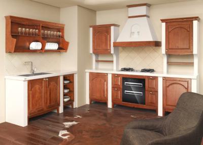 China Custom Plywood Carcass Solid Wood Kitchen Cabinets Open Shelving For Dishes for sale