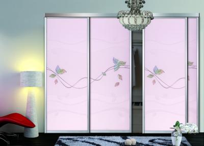 China Aluminium Frame Built In Wardrobes With Sliding Doors , Glass Sliding Wardrobe Doors for sale