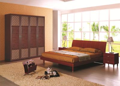 China Walnut Colour Veneer Hinged Door Corner Wardrobes For Small Bedrooms Waterproof for sale