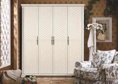 China Custom 4 Door Free Standing Hinged Door Wardrobes Aluminium Frame With Mdf Carcass for sale