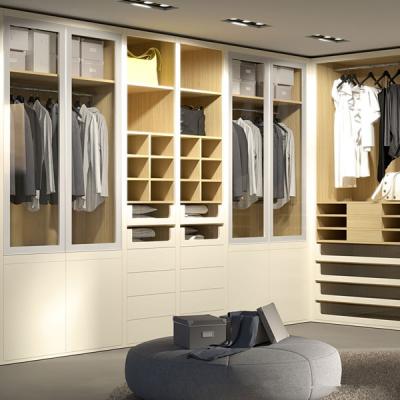 China Beige Lacquer Finish Walk In Closet Organizers With Eco Friendly Functional Hardware for sale