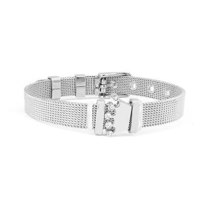 China Cute DIY Accessories Stainless Steel Custom Charms Bracelet Unique Design Mesh Crown Bracelet for sale