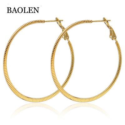 China Fashion Jewelery New Stainless Steel Large Circle Clasp Lobster Earrings Oversized White Large Circle Clasp for sale