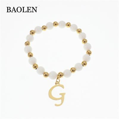 China CLASSIC Low Price OEM Color Letter Name G Bracelets Promotional Simple Silicone Bead Bracelet for sale