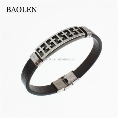 China Handmade Stainless Steel Ladies Leather Woven Hand Stamped Bracelets For Man Stainless Steel Wire Bracelet for sale