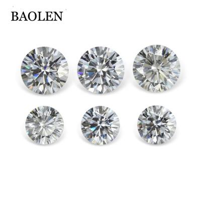 China Synthetic Gemstone Wholesale D E White Round Brilliant Cut Loose Color Or Set Of Fire To J Round OEM Moissanite Diamond Ring Gift for sale