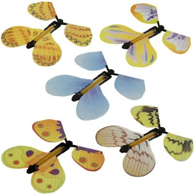 China Surprise toy for birthday weeding gift 2022 surprise gift rubber band magic wind up flying butterflies 3D flying butterfly card in the book fairy for sale