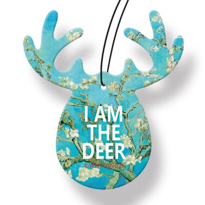 China Cute Eco-friendly Car Air Freshener Air Purifier Car Deer Perfume Paper Pendant With Customizable Car Air Freshener Natural Style Fragrance for sale