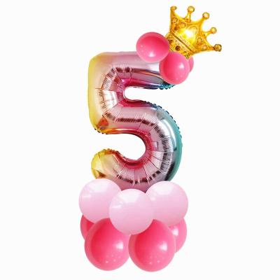 China Baby Birthday Party Foil Balloon Wedding Birthday Decoration Foil Number Number Foil Balloons for sale