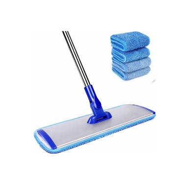 China Sustainable Manufacturer Blue 18 Inch Microfiber Flat Wet Mop Pads for sale