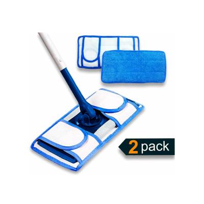 China Sustainable Floor Set 2 Reusable Microfiber Mop Pads For Swiffer Mop Heads for sale