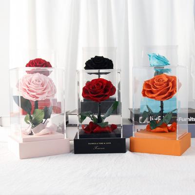 China Romantic Real Preserved Rose Factory Stock Decorations Artificial China Wholesale Eternal Rose Preserved Flower Gift for sale